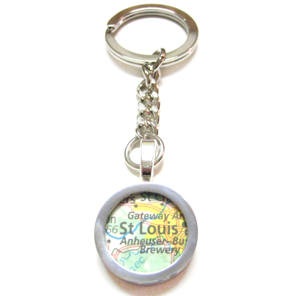 St. Louis Missouri Map Pendant Keychain